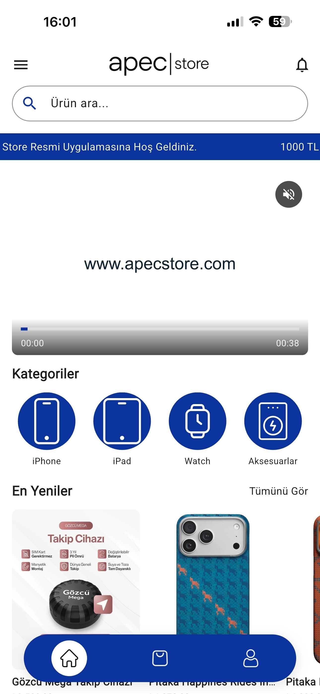 Apec Store iOS ve Android mobil uygulaması