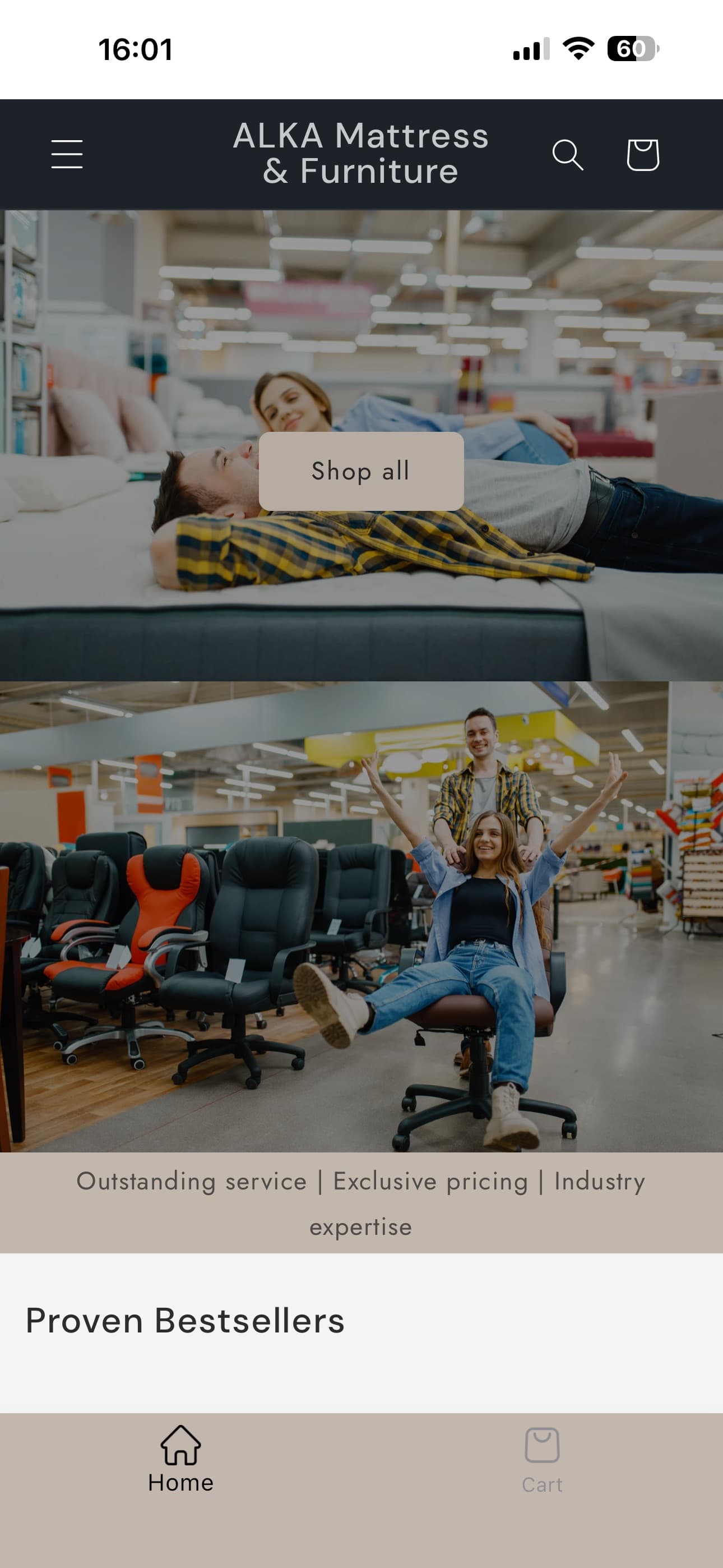 Alka Furniture iOS ve Android mobil uygulaması